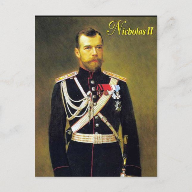 Gammalt vykort - Tsar Nicholas II (Framsida)