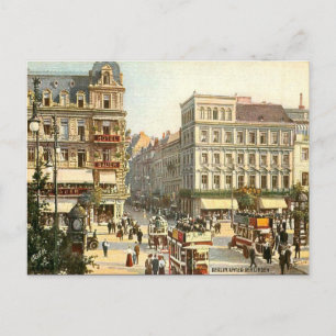 Gammalt vykort - under den Linden, Berlin