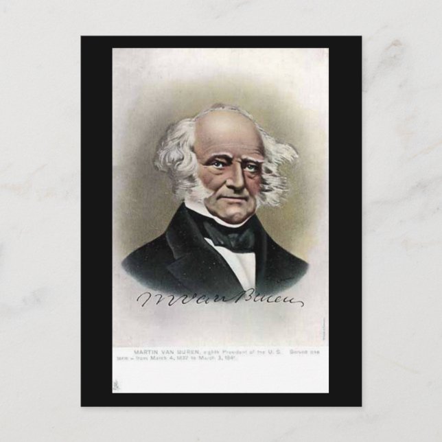 Gammalt vykort - USA:s president Martin Van Buren (Framsida)