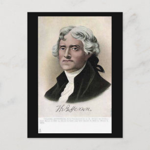 Gammalt vykort - USA:s president Thomas Jefferson