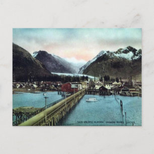 Gammalt vykort - Valdez, Alaska, USA