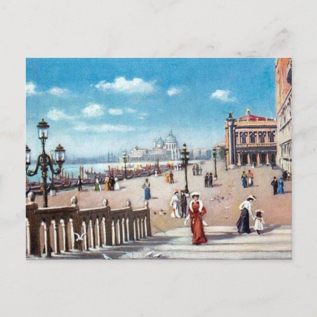 Gammalt vykort - Venedig, Italien (Framsida)