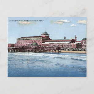 Gammalt vykort - Venedig Lido, Italien