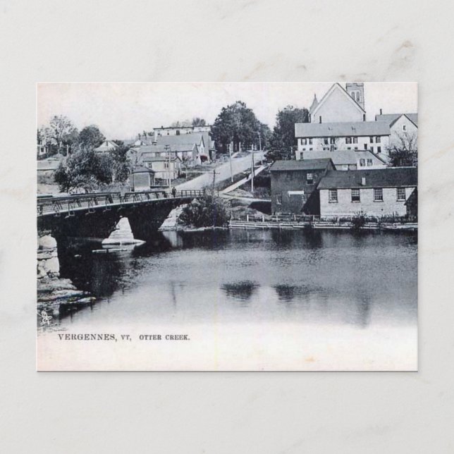 Gammalt vykort - Vergennes, Vermont, USA (Framsida)