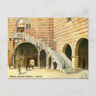 Gammalt vykort - Verona, Italien