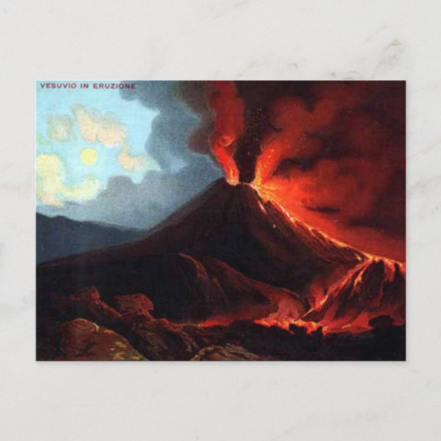 Gammalt vykort - Vesuvius (Framsida)