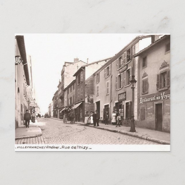 Gammalt vykort - Villefranche-sur-Saone, Rhone (Framsida)
