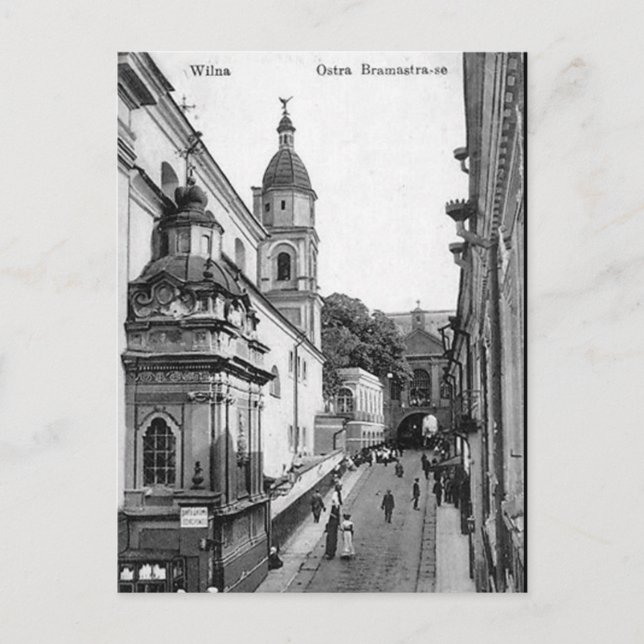 Gammalt vykort - Vilnius, Litauen (Framsida)