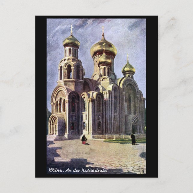 Gammalt vykort - Vilnius, Litauen (Framsida)