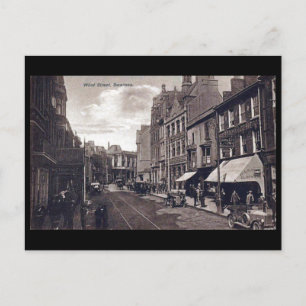 Gammalt vykort - Vind Street, Swansea