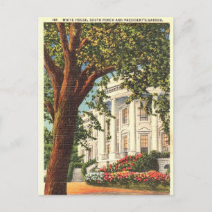Gammalt vykort - Vita huset, Washington, DC
