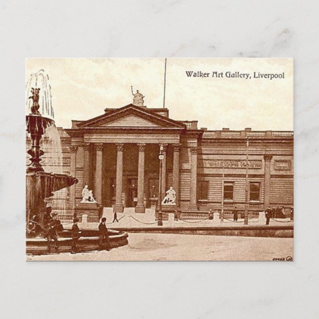 Gammalt vykort - Walker Art Gallery, Liverpool (Framsida)