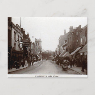 Gammalt vykort - Wandsworth High St, London
