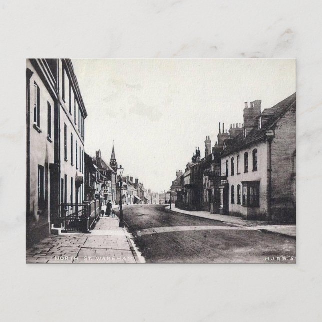 Gammalt vykort - Wareham, Dorset (Framsida)