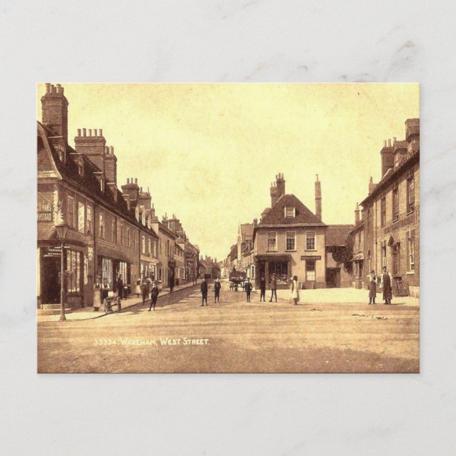 Gammalt vykort - Wareham, Dorset (Framsida)