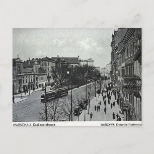 Gammalt vykort - Warszawa, Polen