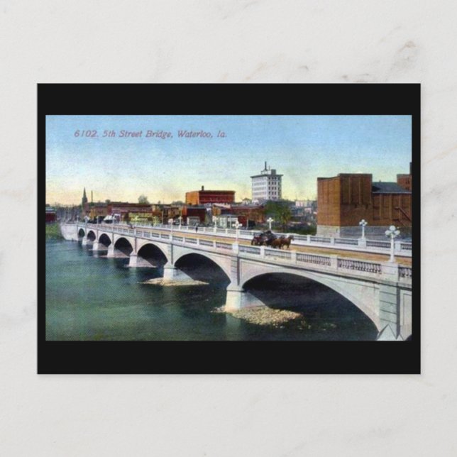 Gammalt vykort - Waterloo, Iowa, USA (Framsida)