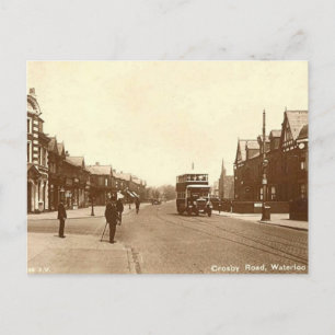 Gammalt vykort - Waterloo, Merseyside