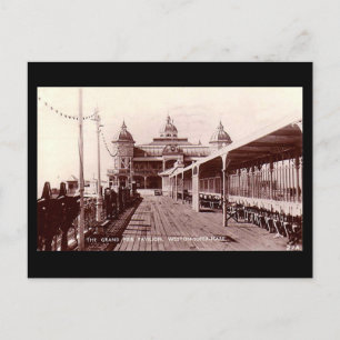 Gammalt vykort, Weston-toppen-Mare, Grand Pier Vykort