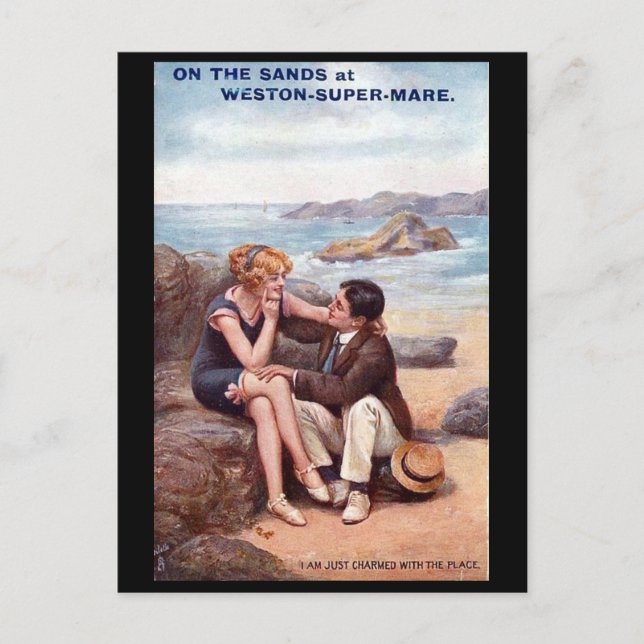 Gammalt vykort - Weston-toppen-Mare, Somerset (Framsida)