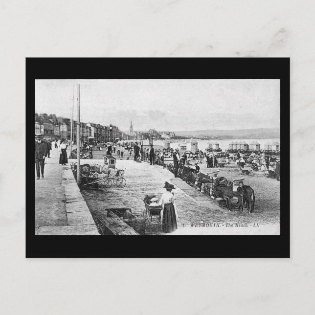 Gammalt vykort - Weymouth, Dorset (Framsida)