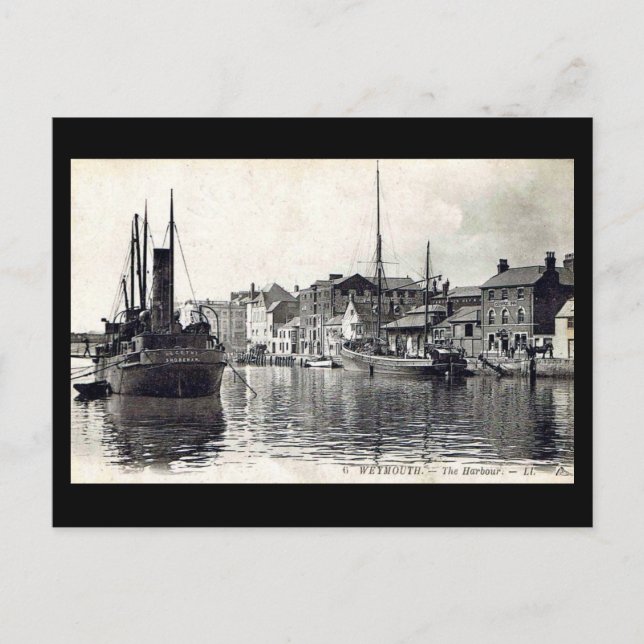 Gammalt vykort - Weymouth, Dorset (Framsida)
