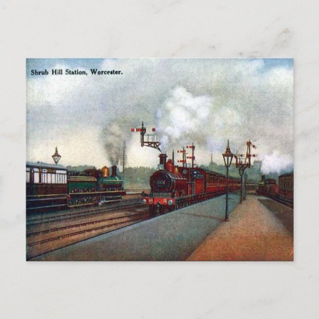 Gammalt vykort - Worcester (Framsida)