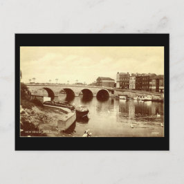 Gammalt vykort - Worcester, New Bridge