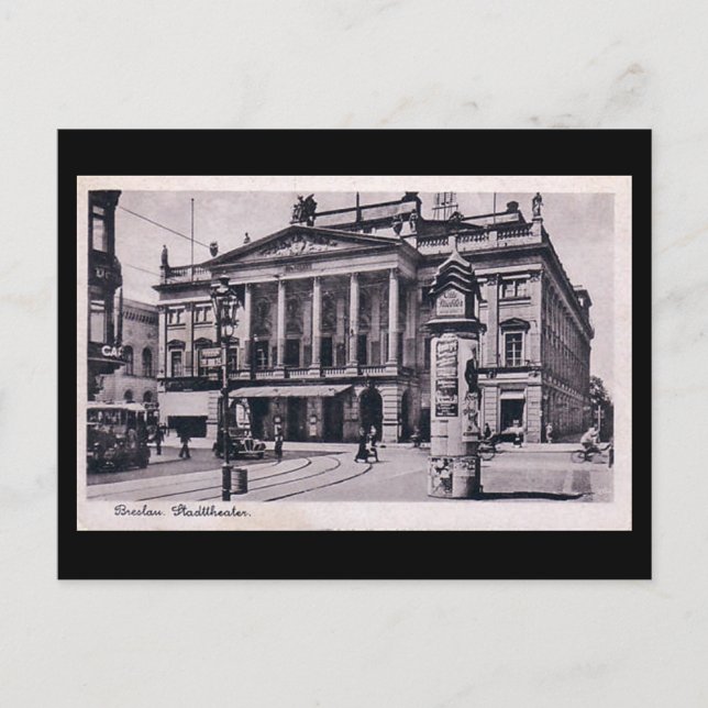 Gammalt vykort - Wroclaw, Polen (Framsida)