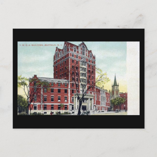 Gammalt vykort - YMCA, Buffalo, NY (Framsida)