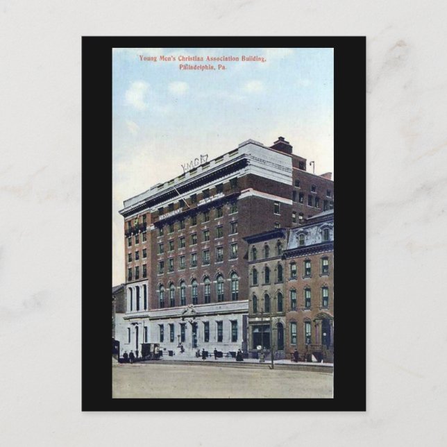 Gammalt vykort - YMCA, Philadelphia PA (Framsida)