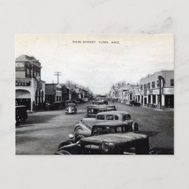 Gammalt vykort - Yuma, Arizona, USA (Framsida)