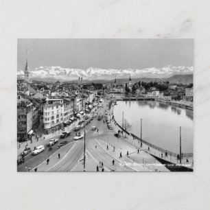 Gammalt vykort - Zürich, Schweiz