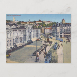 Gammalt vykort - Zürich, Schweiz
