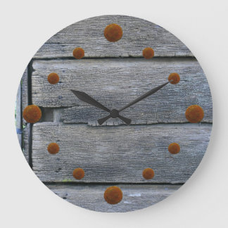 Gammalt Weasted Wood Wall Clock Stor Klocka