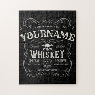Gammalt whiskey-etikett Personlig vintage spritbar Pussel