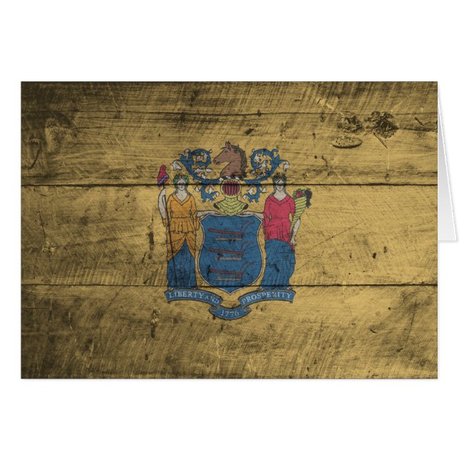 Gammalt Wood nytt - jerseyflagga; OBS Kort (Framsidan Horizontal)