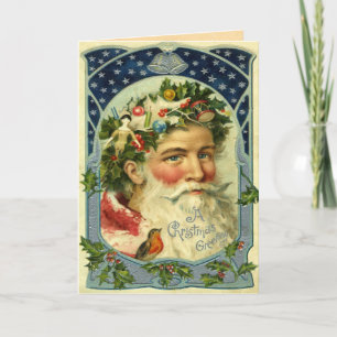Gammalt World Jultomten Card Helgkort