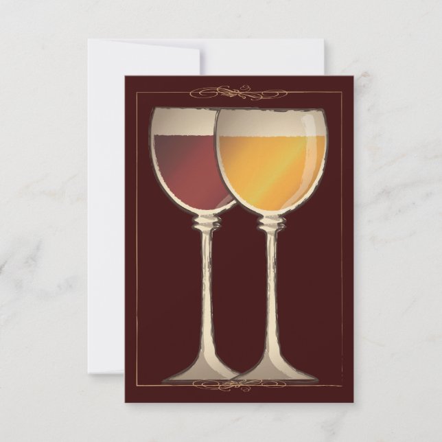 Gammalt World Wineglass Vineyard Winery Responcard OSA Kort (Framsida)