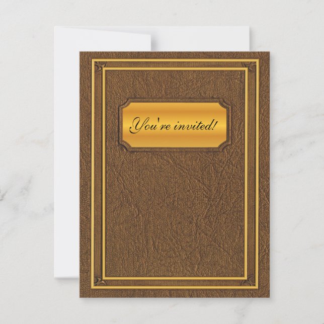 Gammaltäcke bok bröllop inbjudningar (Framsida)