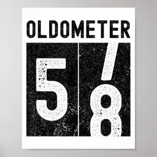 Gammaltometer 58-årsdag Roligt Retro Fyller 58 År Poster