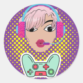 gammarflicka runt klistermärke