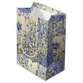 Gammeldags blå Blommigt Quilt Mönster