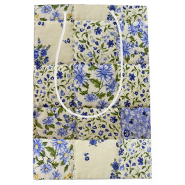 Gammeldags blå Blommigt Quilt Mönster