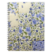 Gammeldags blå Blommigt Quilt Mönster