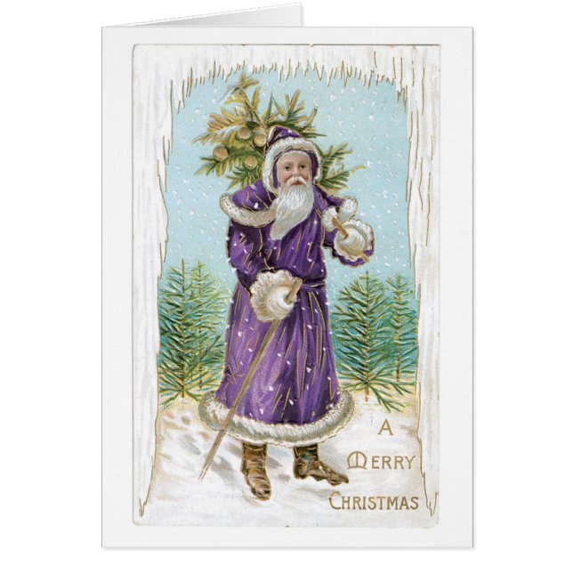 Gammeldags jul, Santa Hälsningskort (Framsidan)