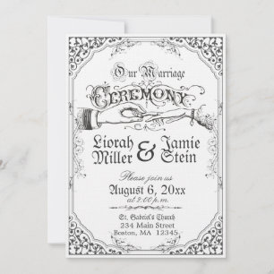 Gammeldags Victorian Ceremony-inbjudan Inbjudningar