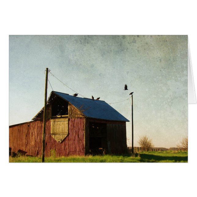 Gammen och ladugården hälsningskort (Framsidan Horizontal)