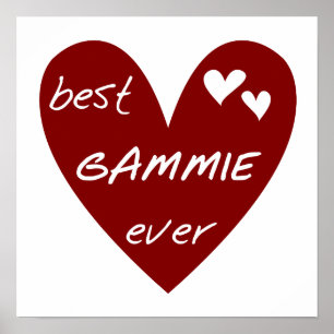 Gammie för röd hjärta bäst någonsin Tshirts och Poster