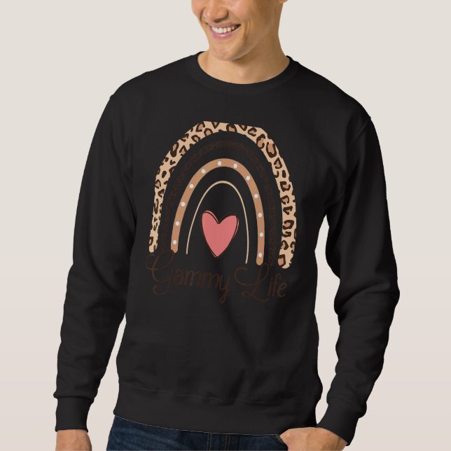 Gammy Life Boho Rainbow Grandma Lång Ärmad Tröja (Framsida)